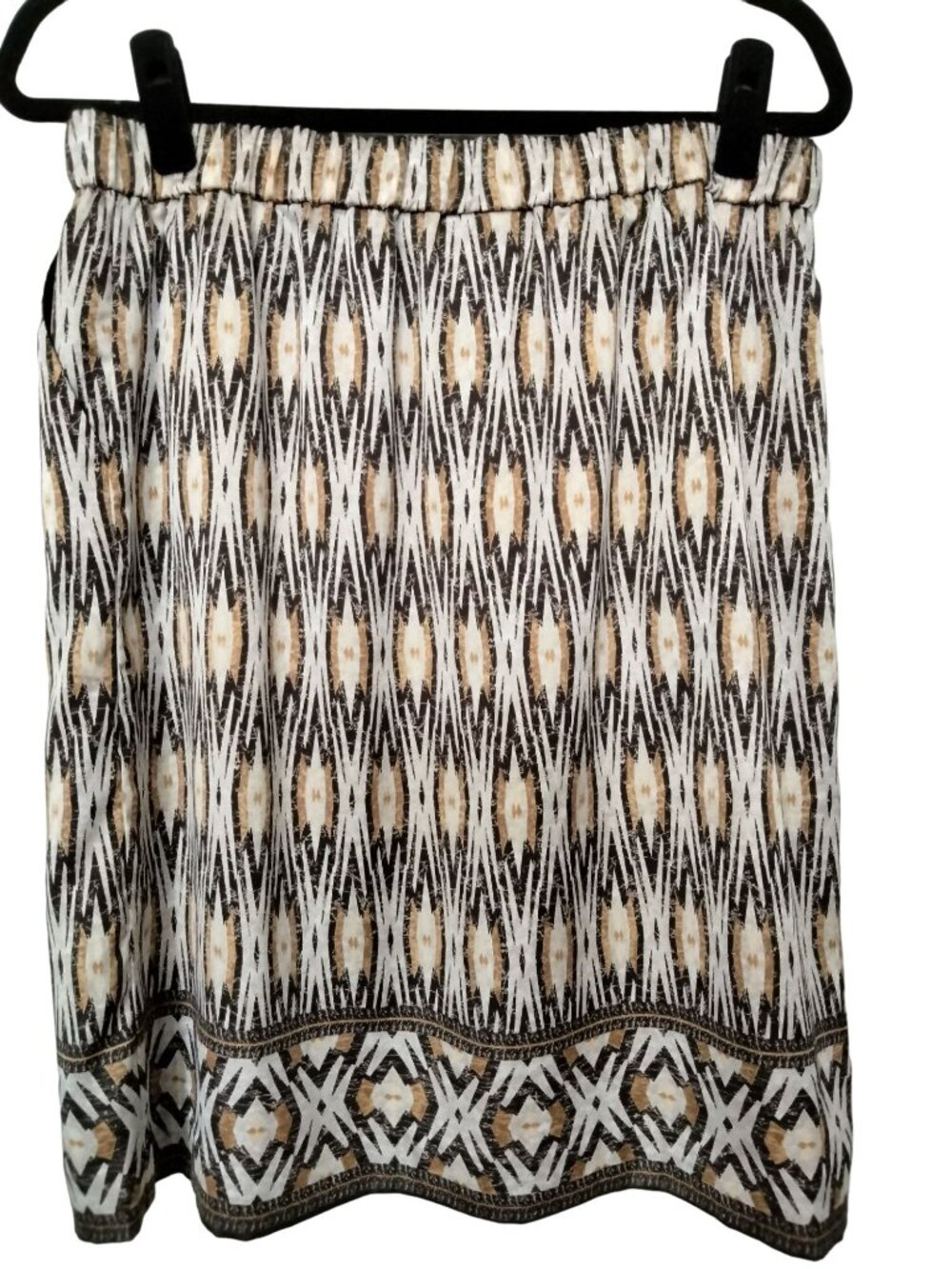 Chico's Size 1 (M/8) Skirt Elastic Waist Geometric Print Side Pockets - Picture 4 of 7